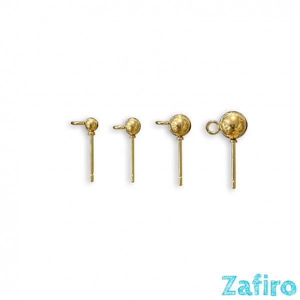 Pendiente de bola con anilla de acero inoxidable dorado