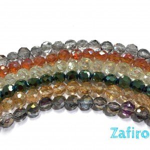 Cristal transparente  redondo facetado